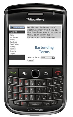 Bartender Toolkit using Blackberry